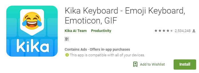 Kika Keyboard emoji mod apk