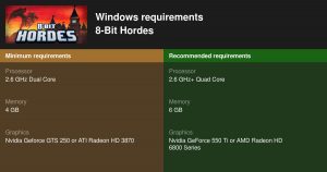 8 bit hordes requirements windows en